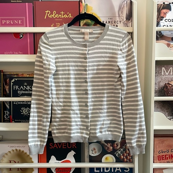 Banana Republic Spring Cotton Striped Cardigan - Picture 1 of 5